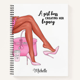 Diario personalizado, portátil Chica negro persona