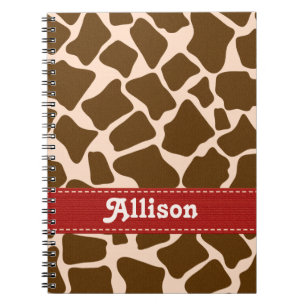 Diario rojo del cuaderno espiral del estampado de