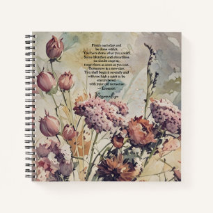 Diario rosa de citas de flores silvestres de prado