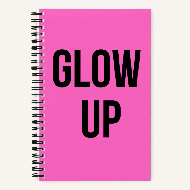 Diario rosa y negro "Glow Up" (Anverso)