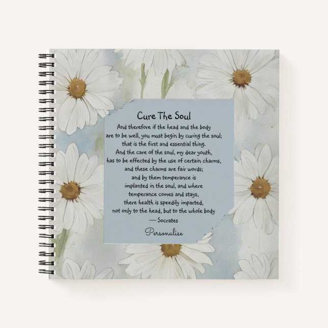Diario único Socrates Soul Health Quote Daisy (Anverso)