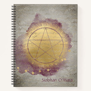 Diario Wiccan Gold Pentagram