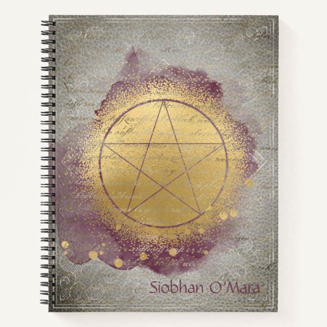 Diario Wiccan Gold Pentagram (Anverso)