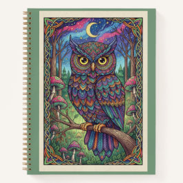 Diario Zentangle de la Luna de Búho del Bosque Enc