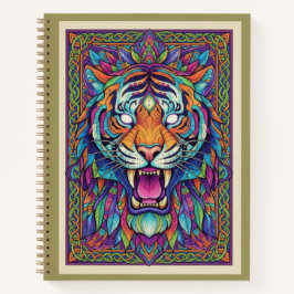 Diario Zentangle del Espíritu del Tigre Rugiente d