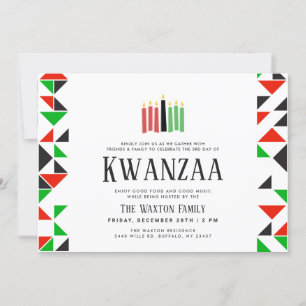 Días de Kwanzaa   Invitación para fiestas de vacac