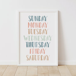 Días de la Semana en Pastel Decoración para Aula