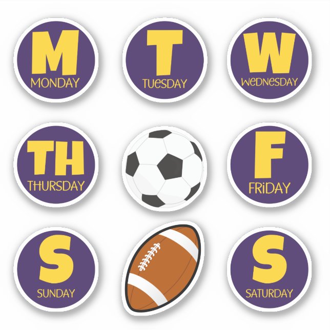 Días de la semana Pegatina (Anverso)