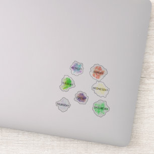 Días de la semana Planner Pegatina acuarela