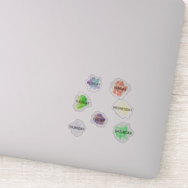 Días de la semana Planner Pegatina acuarela (Detalle)