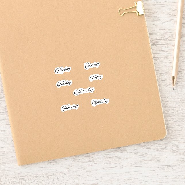 Días de la semana Planner Pegatina Curvy Vintage (Cuaderno)