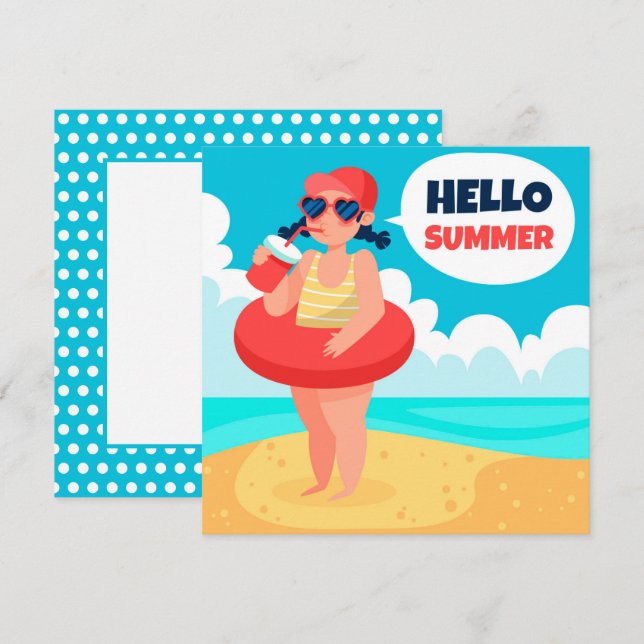 Días de Playa Tarjeta de Saludo de Verano (Anverso / Reverso)