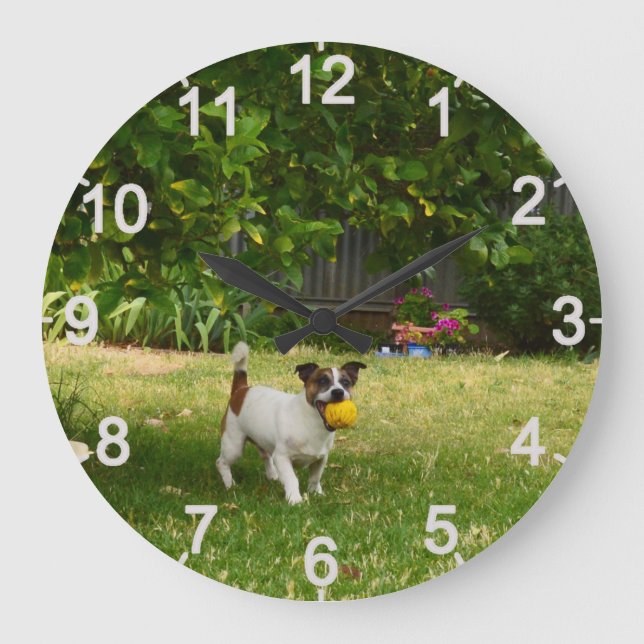 Días felices de Fox Terrier, reloj de pared (Anverso)