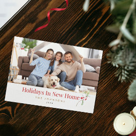 Días festivos en tarjeta de Navidad de nuevo hogar