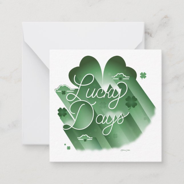 Días Lucky / Tarjeta de nota Stationery (Anverso)