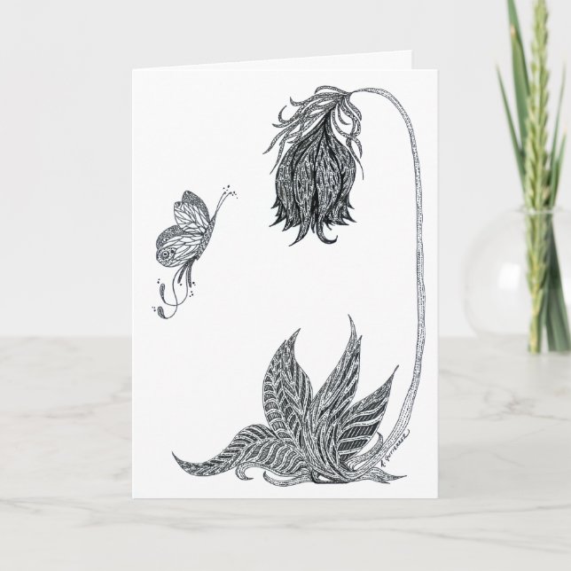 Dibujado a tu tarjeta de felicitación de belleza (Anverso)