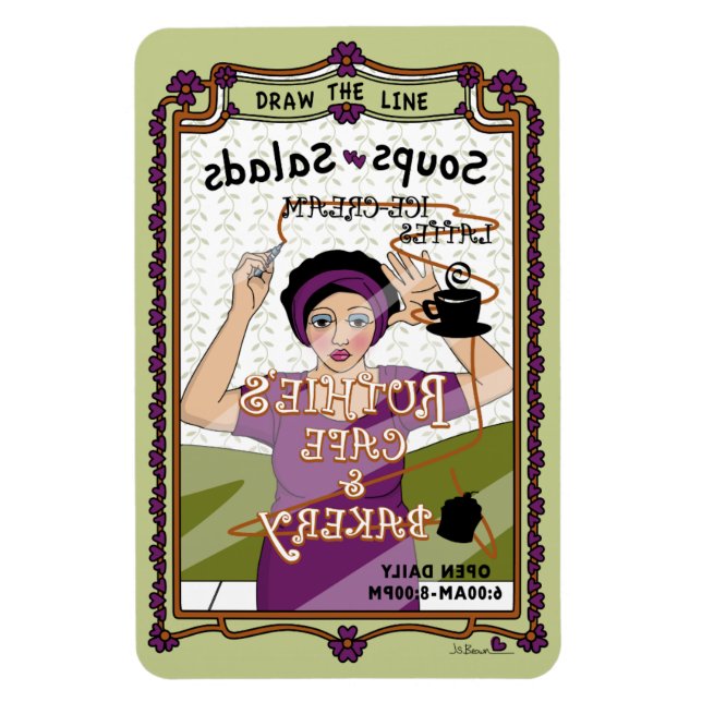 Dibujar el imán de refrigerador Line_A_4x6 (Vertical)