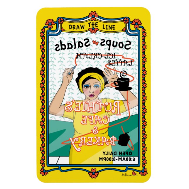 Dibujar el imán de refrigerador Line_B_4x6 (Vertical)