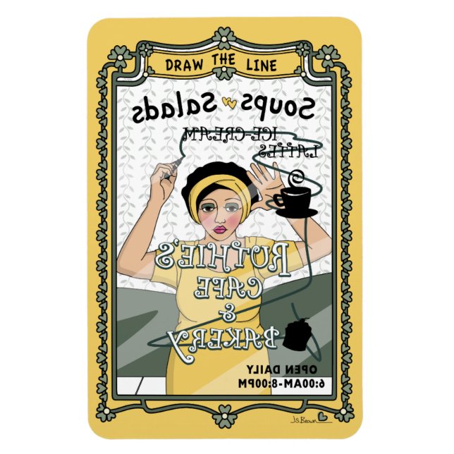 Dibujar el imán de refrigerador Line_C_4x6 (Vertical)