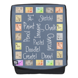 Dibujar, pintar, dibujar la mochila de los estudio