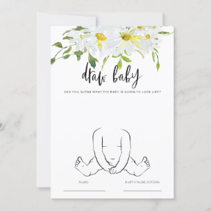 Dibujar tarjeta de juego floral Baby Daisy Baby Sh