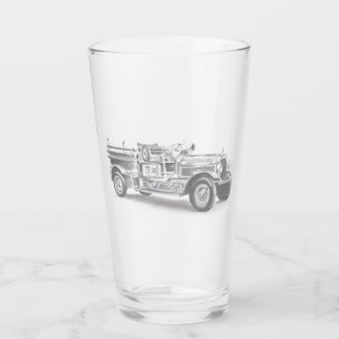 Dibujo a lápiz de camión de bomberos antiguo dibuj