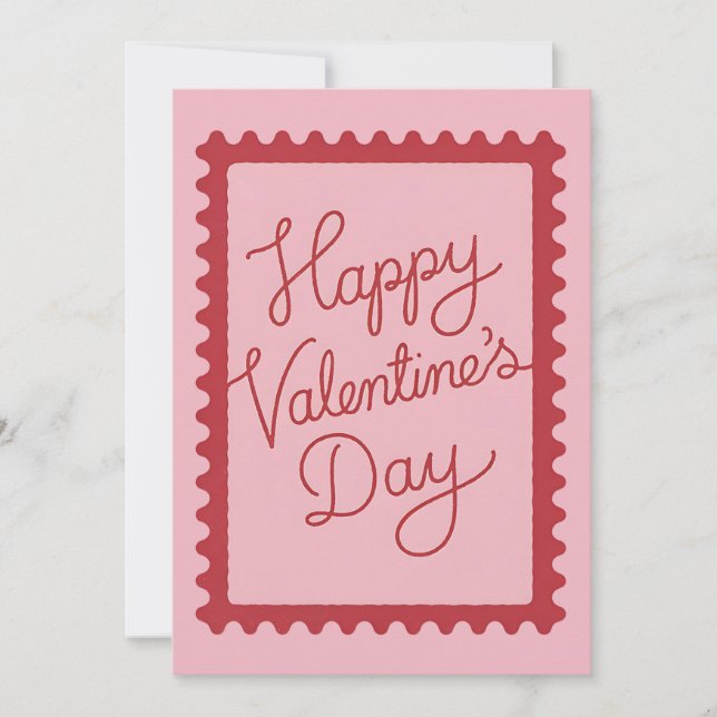 Dibujo a mano de tarjeta de saludo de San Valentín (Anverso)