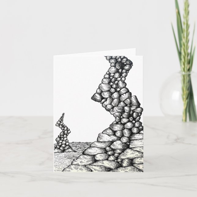 Dibujo abstracto de rocas acantilados en ángulo co (Anverso)