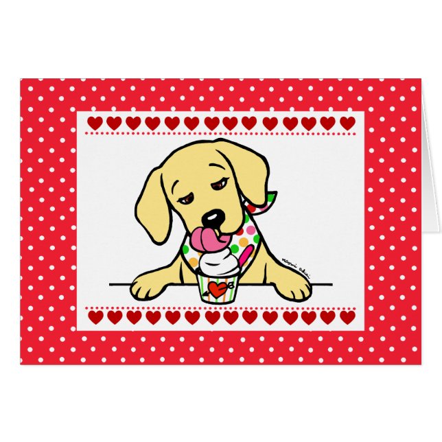 Dibujo animado amarillo del helado del perrito del (Anverso (Horizontal))