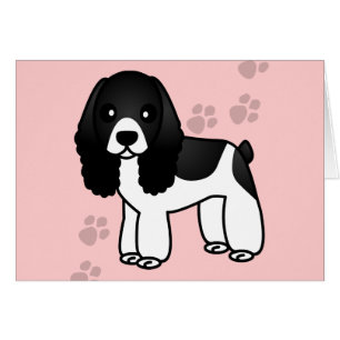 Dibujo animado blanco y negro lindo de cocker