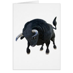 Dibujo animado Bull que carga la cabeza delantera