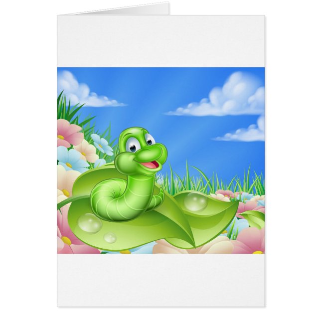 Dibujo animado Caterpillar en prado (Frente)