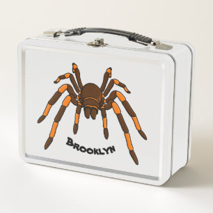 Dibujo animado de araña tarántula marrón y naranja