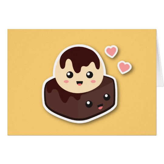 Dibujo Animado De Kawaii De La Crema Y Del Brownie Zazzle Es