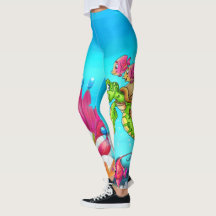 Dibujo animado de la diversión legging con los