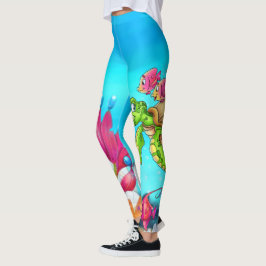 Dibujo animado de la diversión legging con los