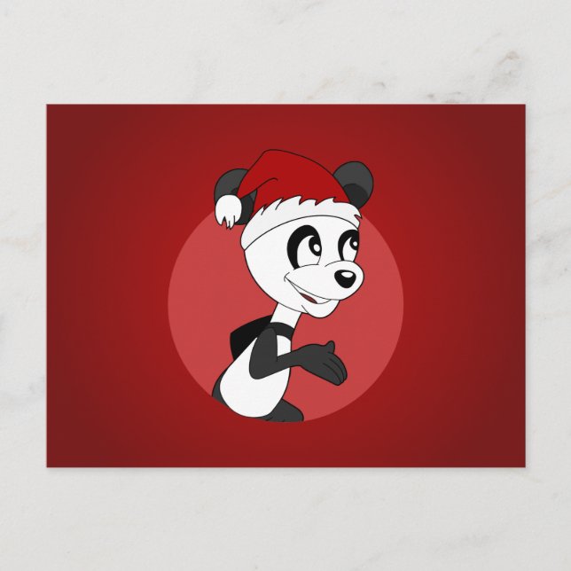 Dibujo animado de la panda del navidad (Anverso)