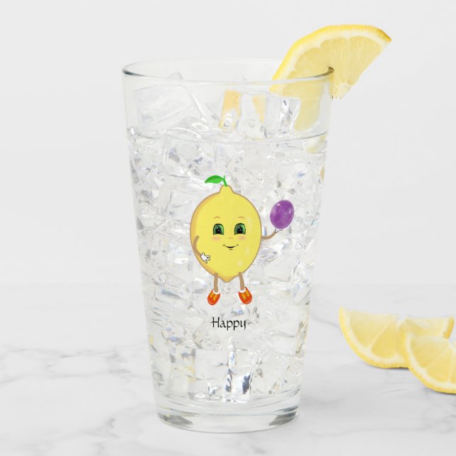 Dibujo animado de limón feliz lindo (Reverso (hielo))
