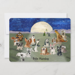 Dibujo animado de los perros del navidad de Feliz