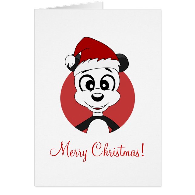 dibujo animado de panda de Navidad (Frente)