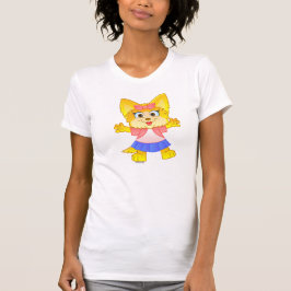 Dibujo animado de Teakup Yorkie en la camiseta de
