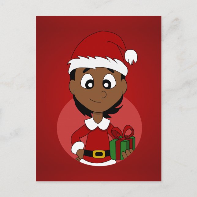 Dibujo animado del chica del navidad (Anverso)