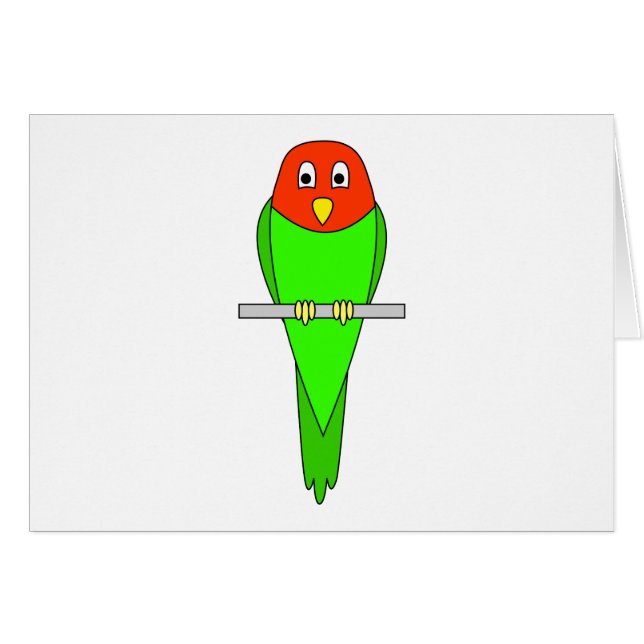 Dibujo animado del Parakeet. Pájaro en una perca (Anverso (Horizontal))