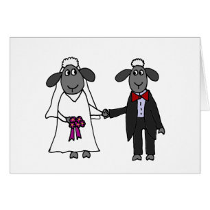 Dibujo animado divertido de la boda de las ovejas