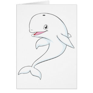 Dibujo animado feliz de la ballena de la beluga