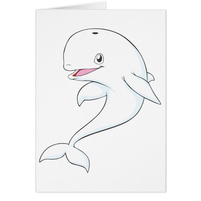 Dibujo animado feliz de la ballena de la beluga (Frente)