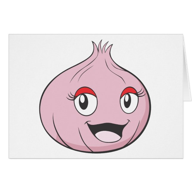 Dibujo animado feliz de la verdura de la cebolla (Anverso (Horizontal))