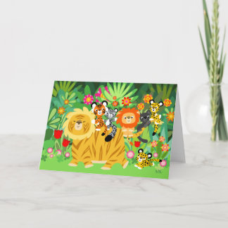 Dibujo animado Liger y tarjeta de felicitación de