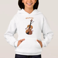 Dibujo animado musical de violín divertido y lindo
