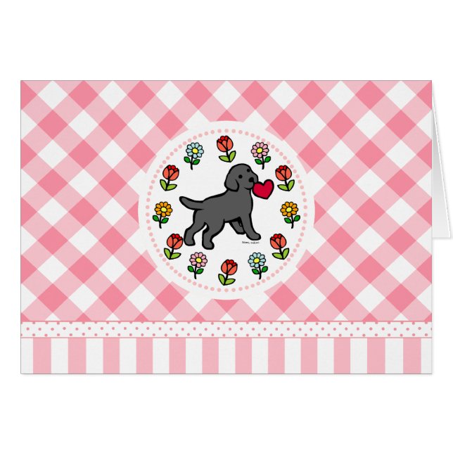 Dibujo animado negro del corazón del perrito del (Anverso (Horizontal))